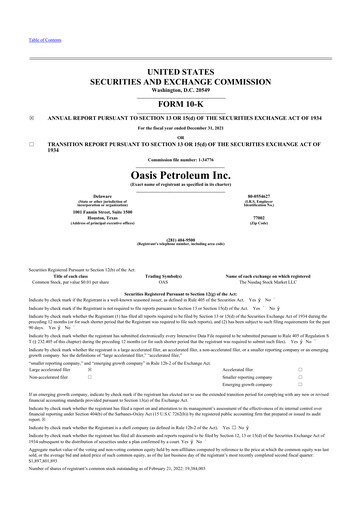 Thumbnail Chord Energy 10-K Annual Report 2021