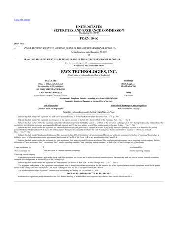 Thumbnail BWX Technologies
 10-K Annual Report 2017