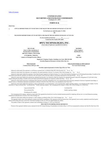 Thumbnail BWX Technologies
 10-K Annual Report 2018