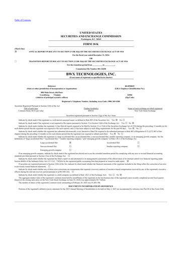 Thumbnail BWX Technologies
 10-K Annual Report 2024