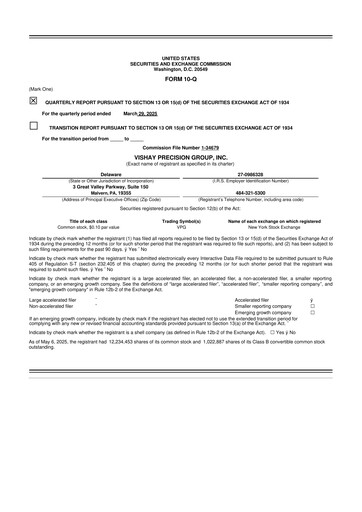 Thumbnail Vishay Precision Group
 10-Q Quarterly Report FY2025 