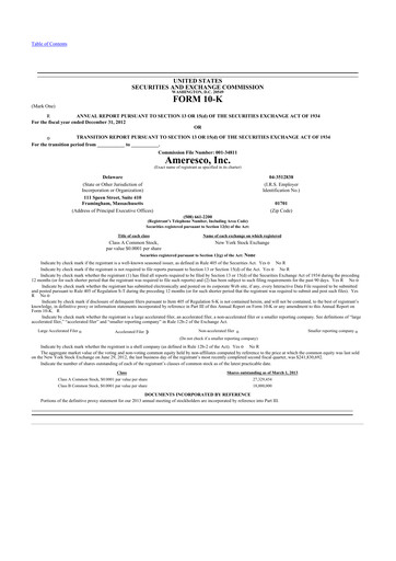 Thumbnail Ameresco
 10-K Annual Report 2012