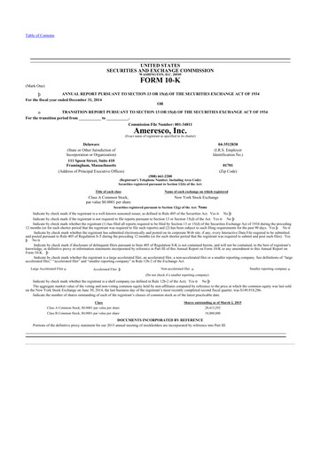 Thumbnail Ameresco
 10-K Annual Report 2014