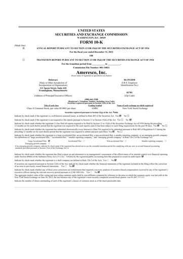 Thumbnail Ameresco
 10-K Annual Report 2022