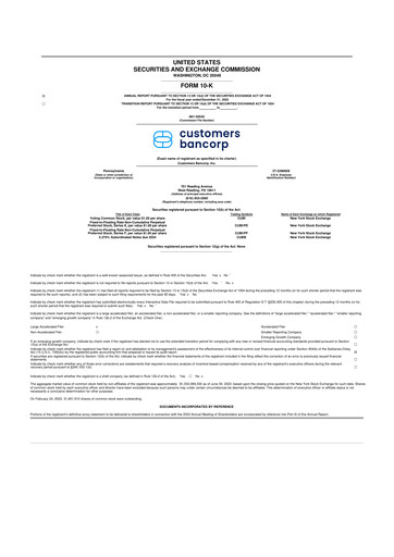 Thumbnail Customers Bancorp
 10-K Annual Report 2022