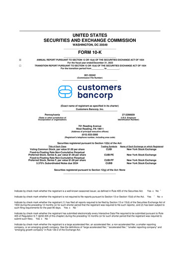 Thumbnail Customers Bancorp
 10-K Annual Report 2023