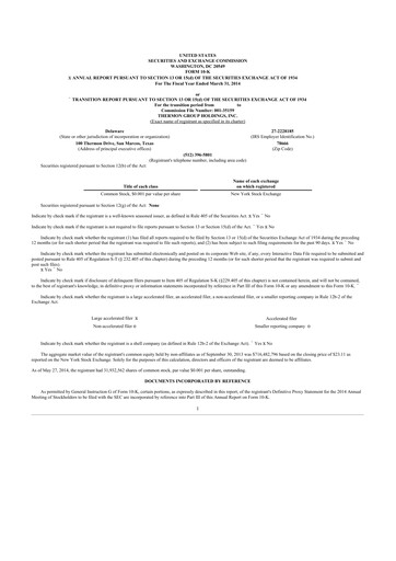 Thumbnail Thermon Group 10-K Annual Report 2014