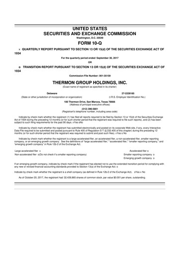 Thumbnail Thermon Group 10-Q Quarterly Report FY2018 
