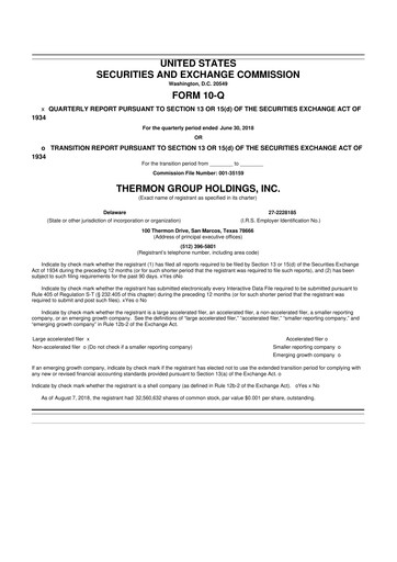 Thumbnail Thermon Group 10-Q Quarterly Report FY2019 