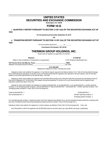 Thumbnail Thermon Group 10-Q Quarterly Report FY2019 