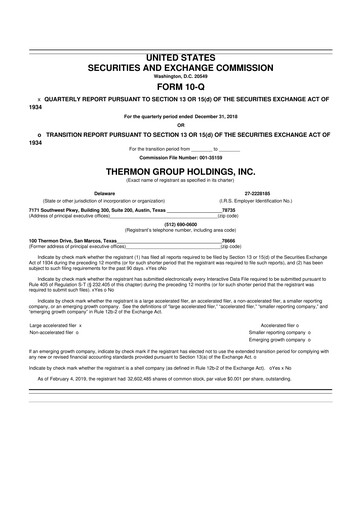 Thumbnail Thermon Group 10-Q Quarterly Report FY2019 
