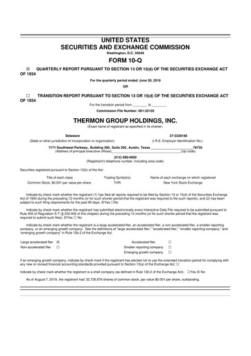 Thumbnail Thermon Group 10-Q Quarterly Report FY2020 