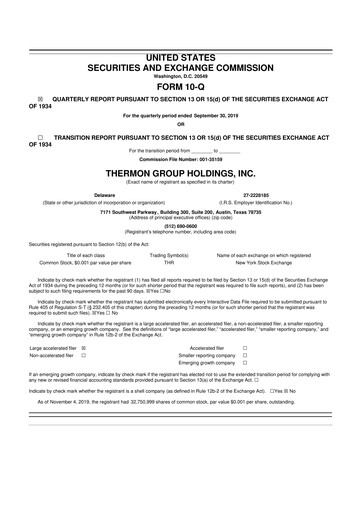 Thumbnail Thermon Group 10-Q Quarterly Report FY2020 