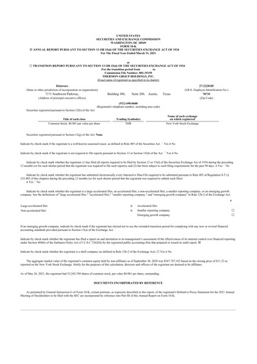 Thumbnail Thermon Group 10-K Annual Report 2021