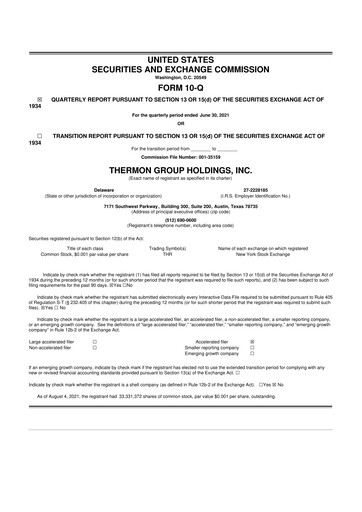 Thumbnail Thermon Group 10-Q Quarterly Report FY2022 