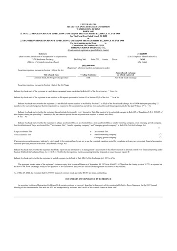 Thumbnail Thermon Group 10-K Annual Report 2022