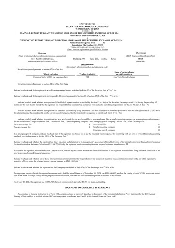 Thumbnail Thermon Group 10-K Annual Report 2025