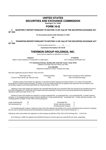 Thumbnail Thermon Group 10-Q Quarterly Report FY2026 