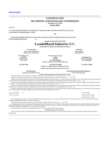 Thumbnail LyondellBasell 10-K Annual Report 2018