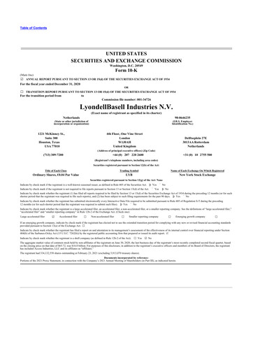 Thumbnail LyondellBasell 10-K Annual Report 2020