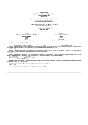 Thumbnail Groupon 10-Q Quarterly Report FY2022 