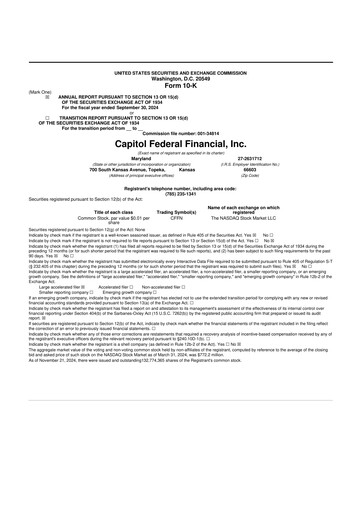 Thumbnail Capitol Federal Financial 10-K Annual Report 2024