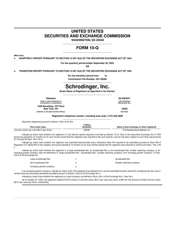 Thumbnail Schrödinger 10-Q Quarterly Report FY2022 