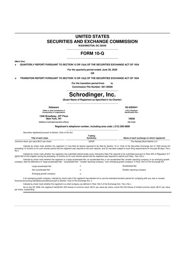 Thumbnail Schrödinger 10-Q Quarterly Report FY2026 