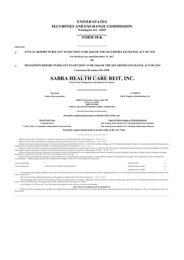 Thumbnail Sabra Health Care REIT 10-K Annual Report 2017
