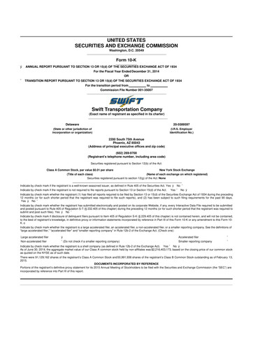 Thumbnail Knight-Swift Transportation
 10-K Annual Report 2014