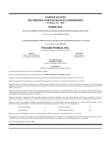 Thumbnail Prairie Operating 10-K Annual Report 2013