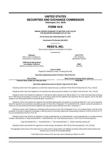 Miniature Reed's, Inc. 10-K Rapport annuel 2013