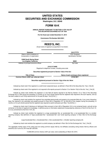 Miniature Reed's, Inc. 10-K Rapport annuel 2014