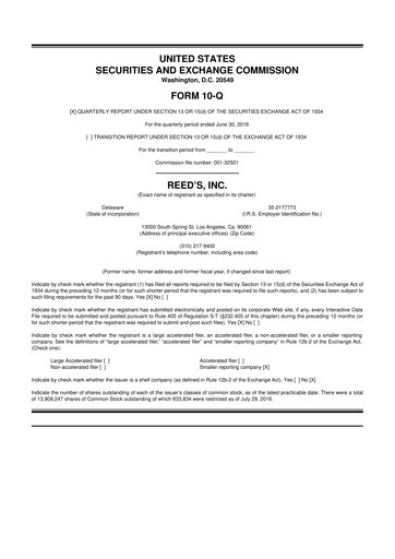 Vorschaubild Reed's, Inc. 10-Q Quartalsbericht  