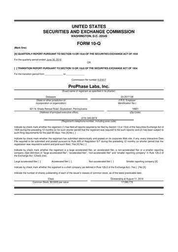 Thumbnail ProPhase Labs 10-Q Quarterly Report FY2016 