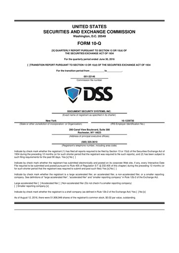 Vorschaubild DSS, Inc. (Document Security Systems) 10-Q Quartalsbericht 2016 