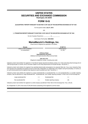 Thumbnail Mama's Creations 10-Q Quarterly Report FY2017 