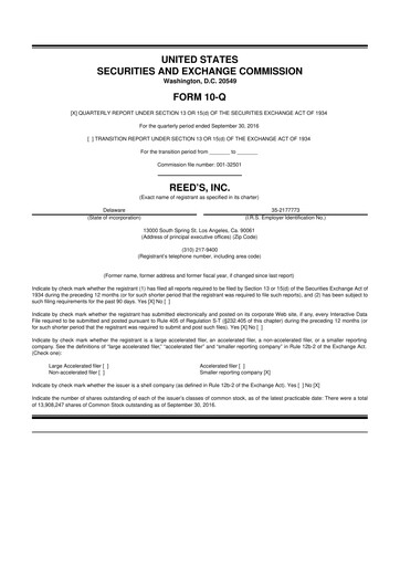 Vorschaubild Reed's, Inc. 10-Q Quartalsbericht  