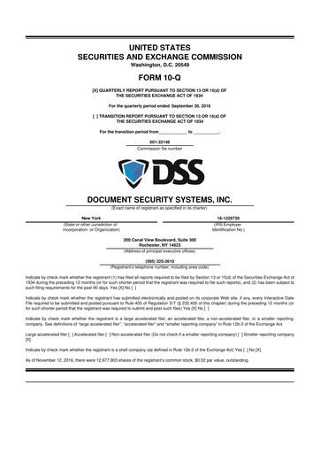 Vorschaubild DSS, Inc. (Document Security Systems) 10-Q Quartalsbericht 2016 