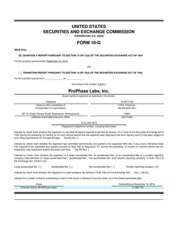 Thumbnail ProPhase Labs 10-Q Quarterly Report FY2016 
