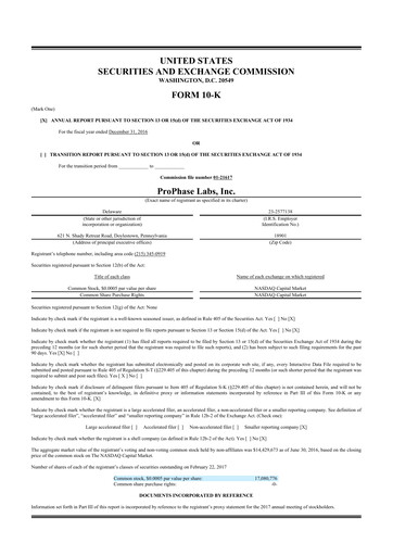 Thumbnail ProPhase Labs 10-K Annual Report 2016