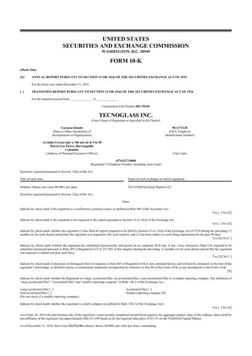 Thumbnail Tecnoglass 10-K Annual Report 2016