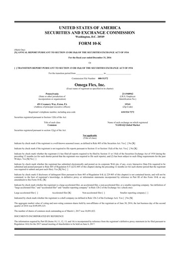 Thumbnail Omega Flex 10-K Annual Report 2016