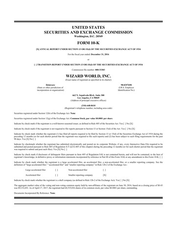 Thumbnail Prairie Operating 10-K Annual Report 2016