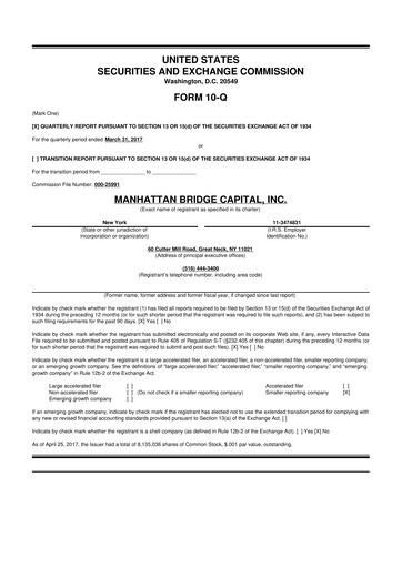 Thumbnail Manhattan Bridge Capital
 10-Q Quarterly Report FY 