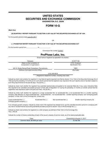 Thumbnail ProPhase Labs 10-Q Quarterly Report FY2017 