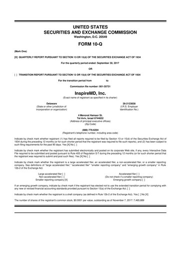 Thumbnail InspireMD 10-Q Quarterly Report FY2017 