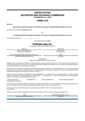 Thumbnail ProPhase Labs 10-Q Quarterly Report FY2017 