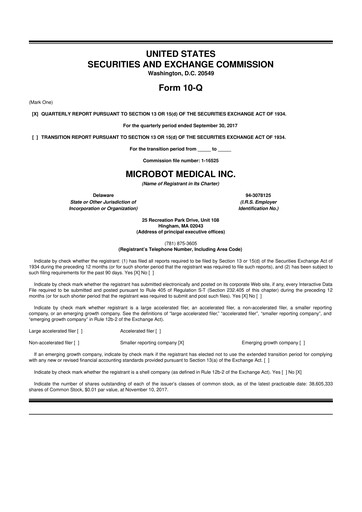 Thumbnail Microbot Medical
 10-Q Quarterly Report FY2017 