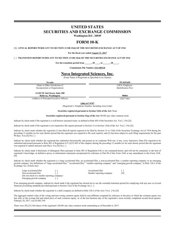 Thumbnail Novo Integrated Sciences 10-K Annual Report 2017